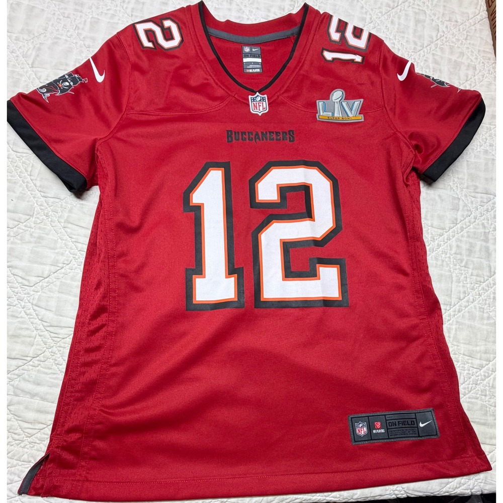 Nike Tampa Bay Buccaneers Football Jersey Women Large Red Tom Brady Super bowl